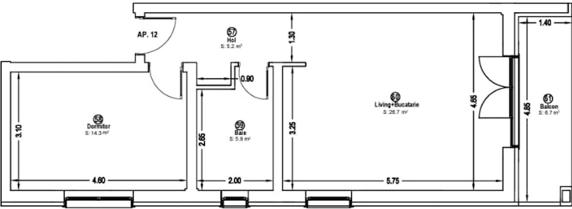 Apartament cu 2 camere in Giroc -  ID V3099 6, foxfort.ro