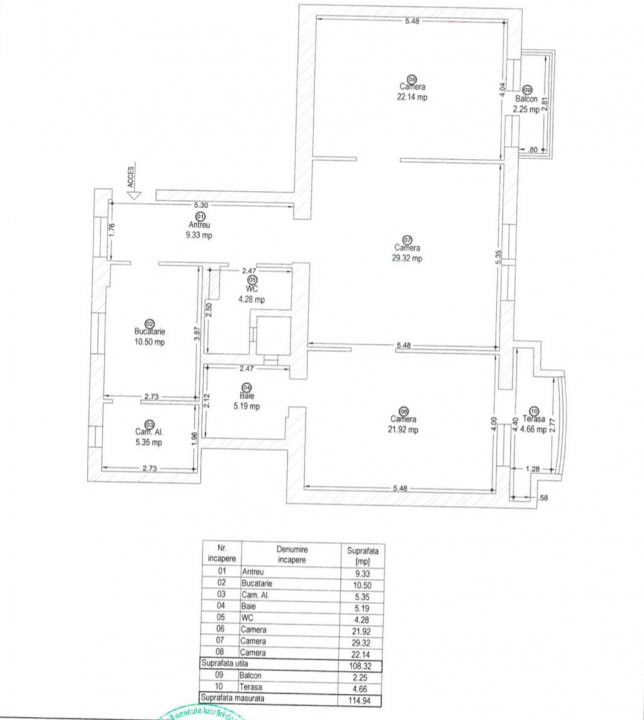 Apartament cochet 3 camere, 108 mp utili, Nokia, Semicentral  26, foxfort.ro