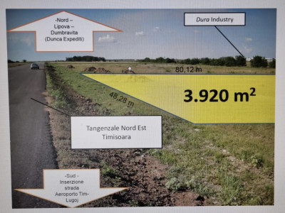 Teren Aeroport 3920 mp cu front stradal la centura de 48,28 ml - ID V5339