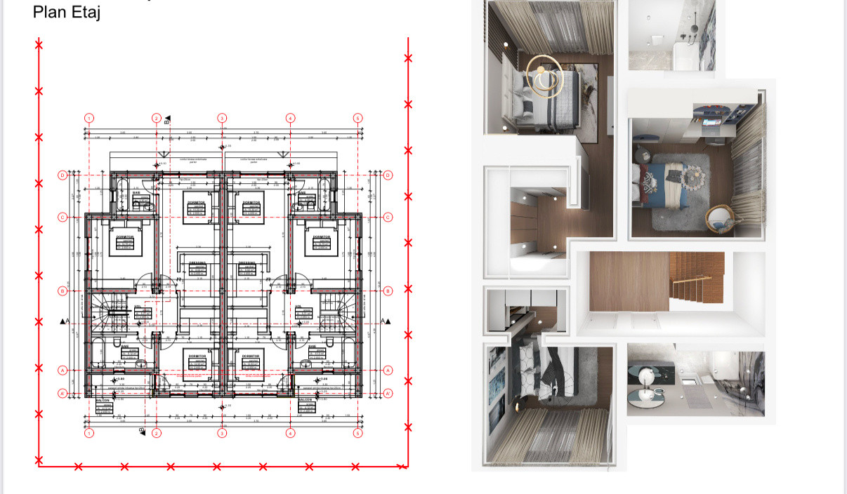 Duplex intreg 8 camere, LA ROSU, de vanzare in Sacalaz, la intrare 3, foxfort.ro