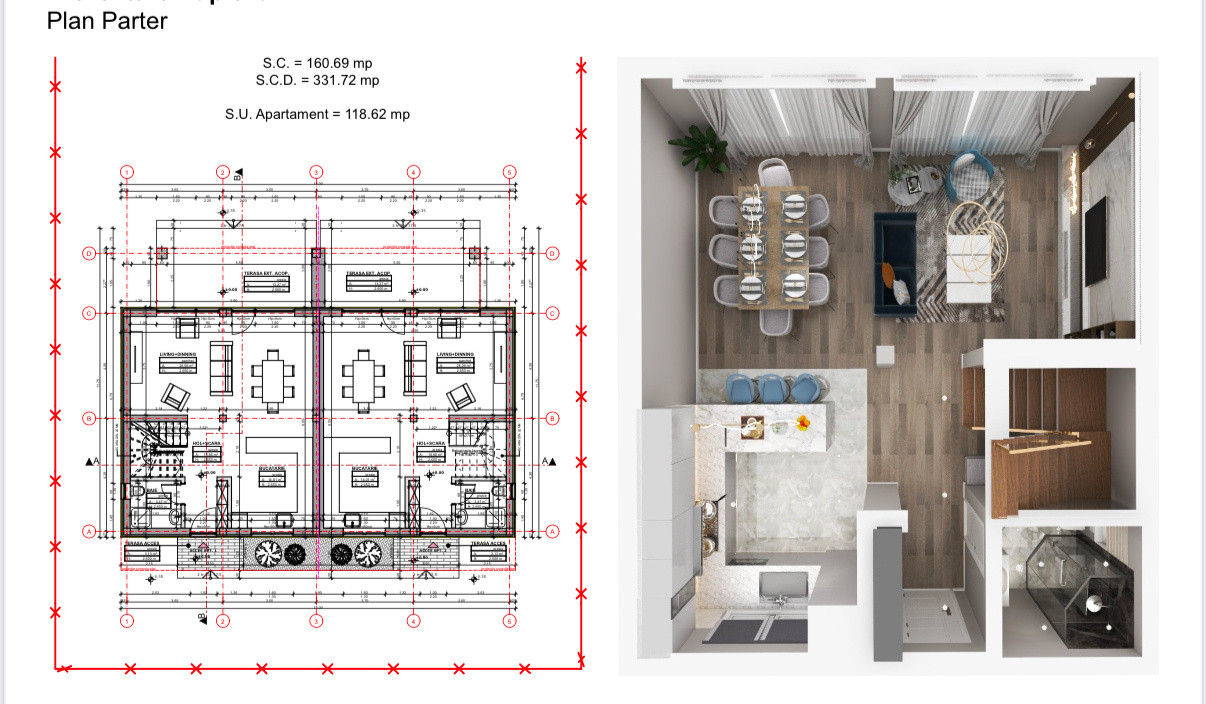 Duplex intreg 8 camere, LA ROSU, de vanzare in Sacalaz, la intrare 4, foxfort.ro