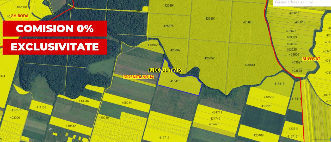 COMISION 0% Teren extravilan Mosnita in zona de Padurea Bistra - 66.667 mp 1, foxfort.ro