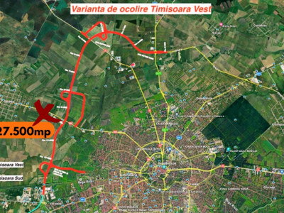 Teren extravilan 27.500 mp de vanzare in Timisoara-Zona Exterior Vest Mehala