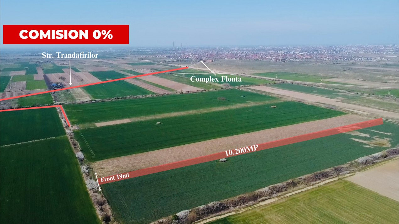 COMISION 0% Teren Extravilan 10.200 mp, Front 19ml, Giroc 2, foxfort.ro