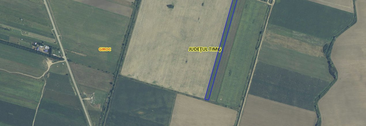 COMISION 0% Teren Extravilan 10.200 mp, Front 19ml, Giroc 3, foxfort.ro