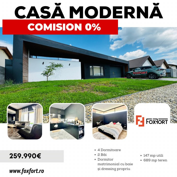 COMISION 0% Casa moderna si eleganta pe parter, in Sag 1, foxfort.ro