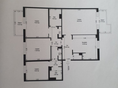 COMISION 0% Apartament 4 camere decomandat 91 mp utili, zona Plavat II imagine mica 27, foxfort.ro