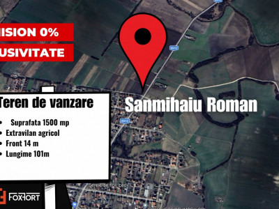 COMISION 0% Teren extravilan 1500 mp, Sanmihaiu Roman - Oportunitate investitie