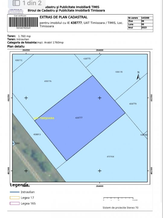 Teren intravilan 3546 mp, S+P+2E+M, Calea Torontalului 2, foxfort.ro