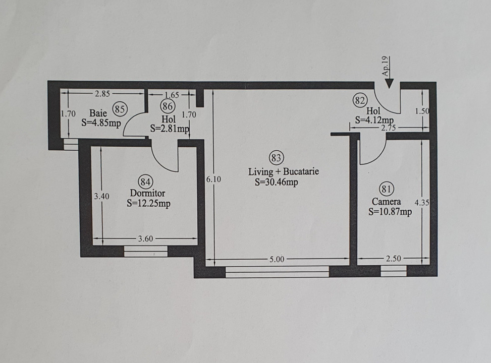 Apartament cu 3 camere, 65 mp utili, mobilat-utilat - Giroc 14, foxfort.ro