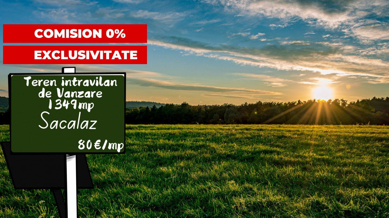 Teren intravilan 1349 mp, pretabil constructii, Sacalaz 1, foxfort.ro