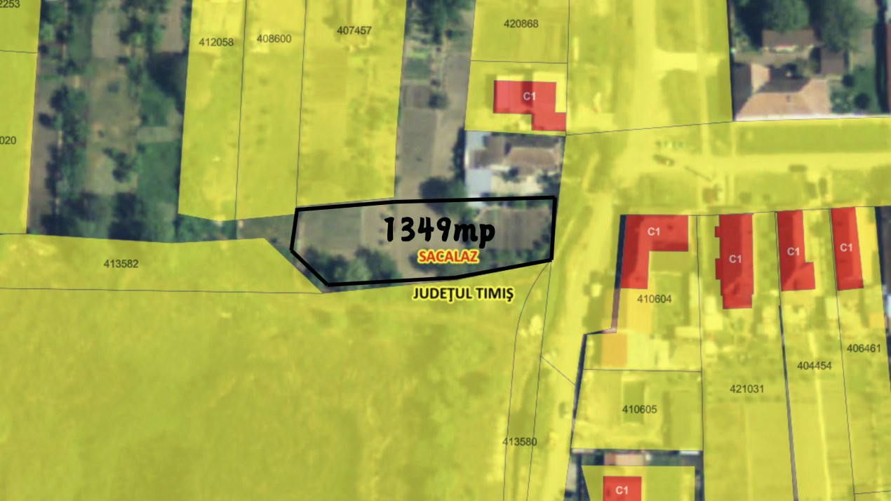 Teren intravilan 1349 mp, pretabil constructii, Sacalaz 2, foxfort.ro