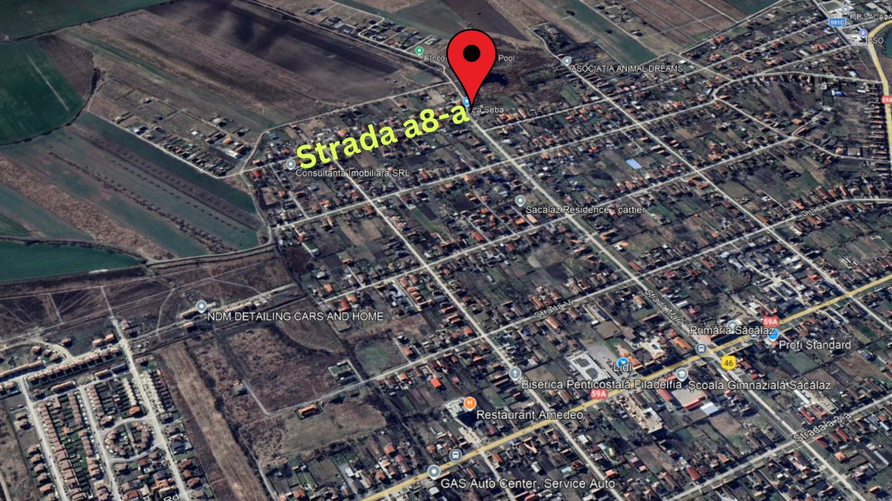 Teren intravilan 1349 mp, pretabil constructii, Sacalaz 5, foxfort.ro