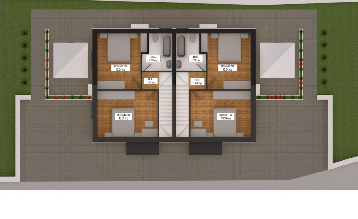 Duplex 3 camere, 2 bai si terasa generoasa de 20 mp, zona Giarmata 10, foxfort.ro