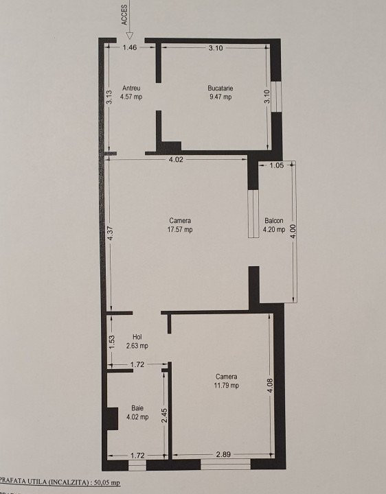 Apartament cu 2 camere cu balcon, la Parter - zona Freidorf 19, foxfort.ro