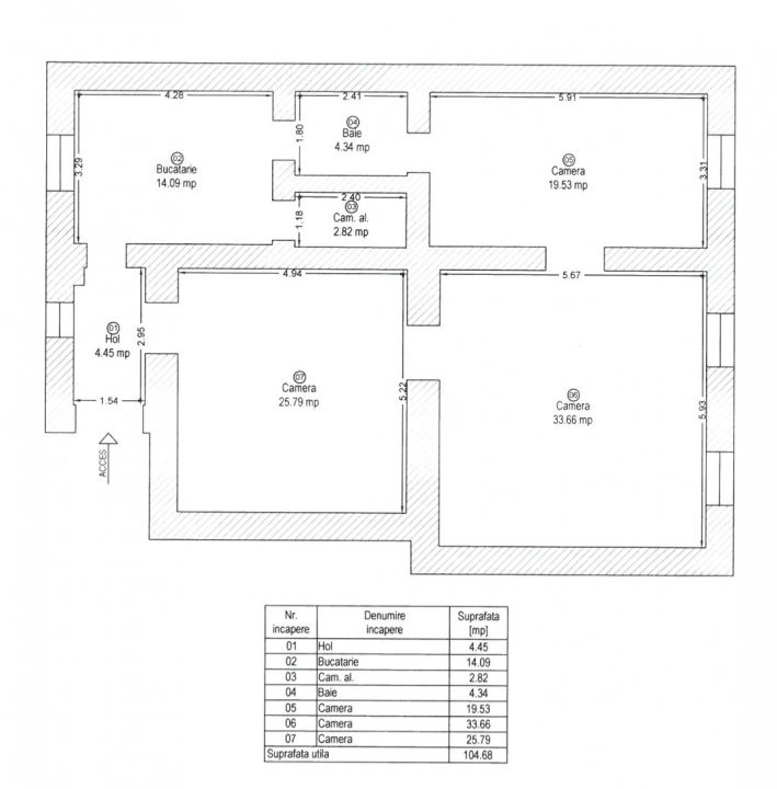 Apartament 3 camere in cladire istorica, 104 mp utili - Piata Maria 20, foxfort.ro