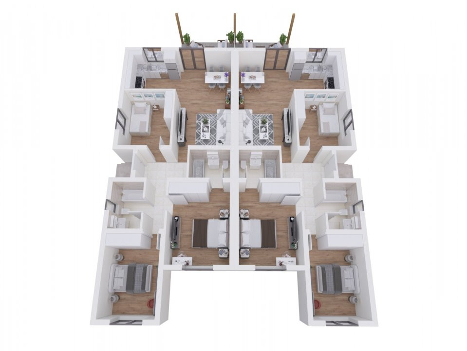 Duplex cu 4 camere - Toate utilitatile + Asfalt - Mosnita Noua 3, foxfort.ro