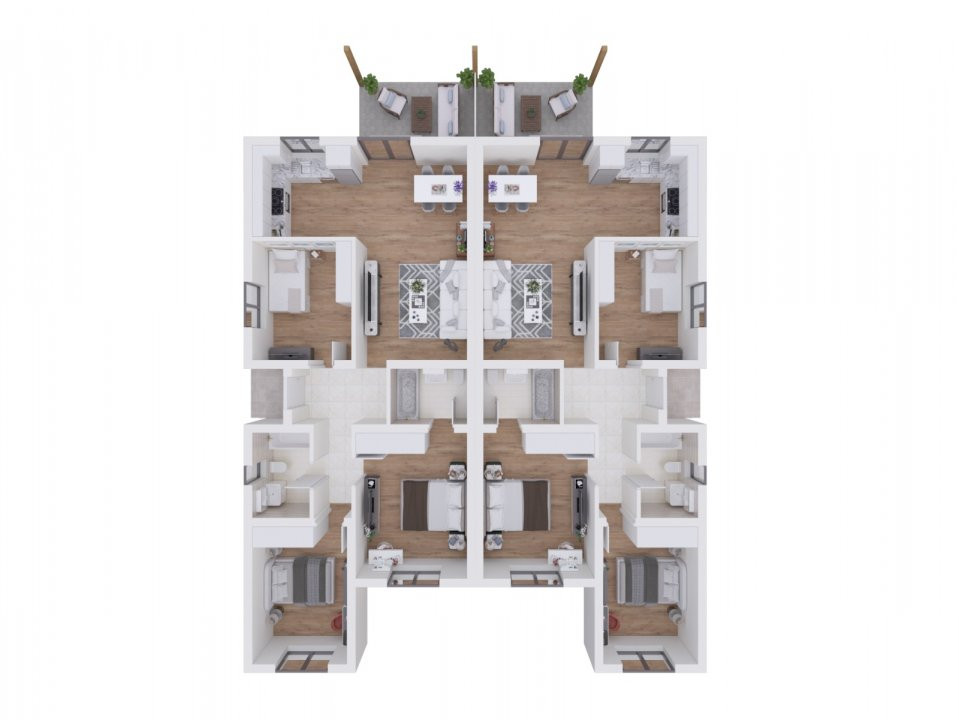 Duplex cu 4 camere - Toate utilitatile + Asfalt - Mosnita Noua 4, foxfort.ro