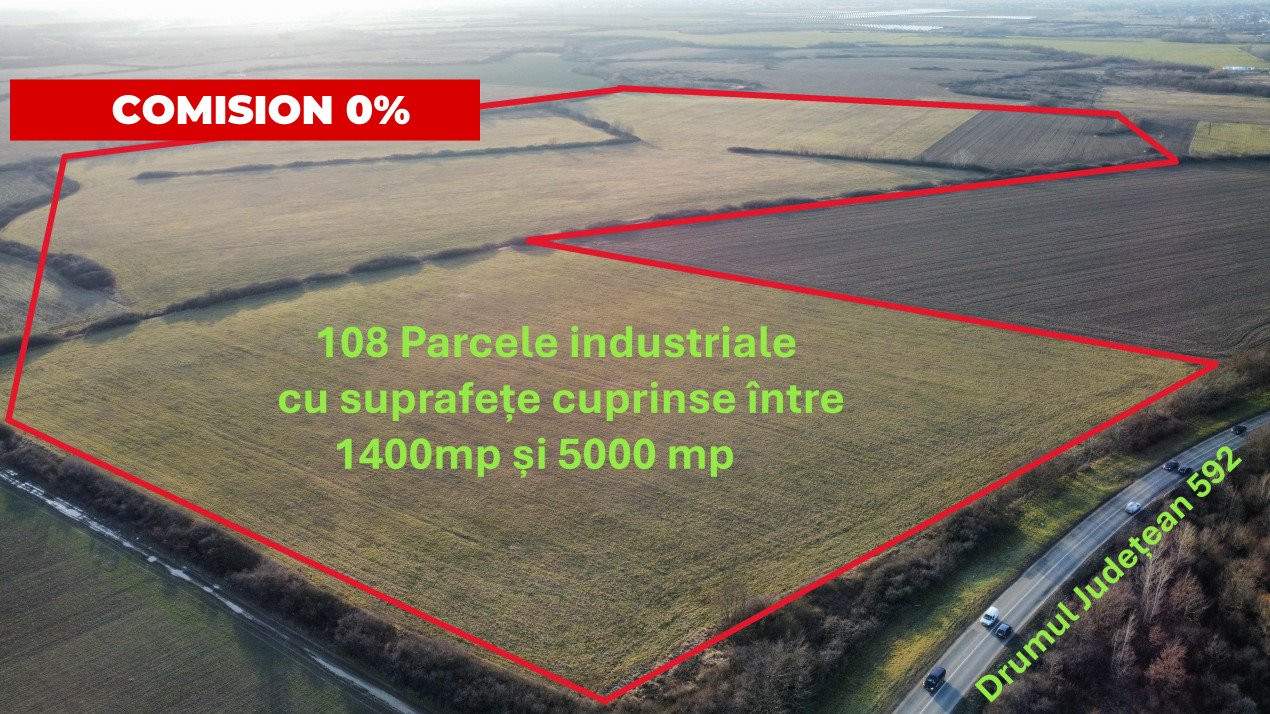 COMISION 0% Parcela Teren industrial cu utilitati, acces TIR - Mosnita 2, foxfort.ro