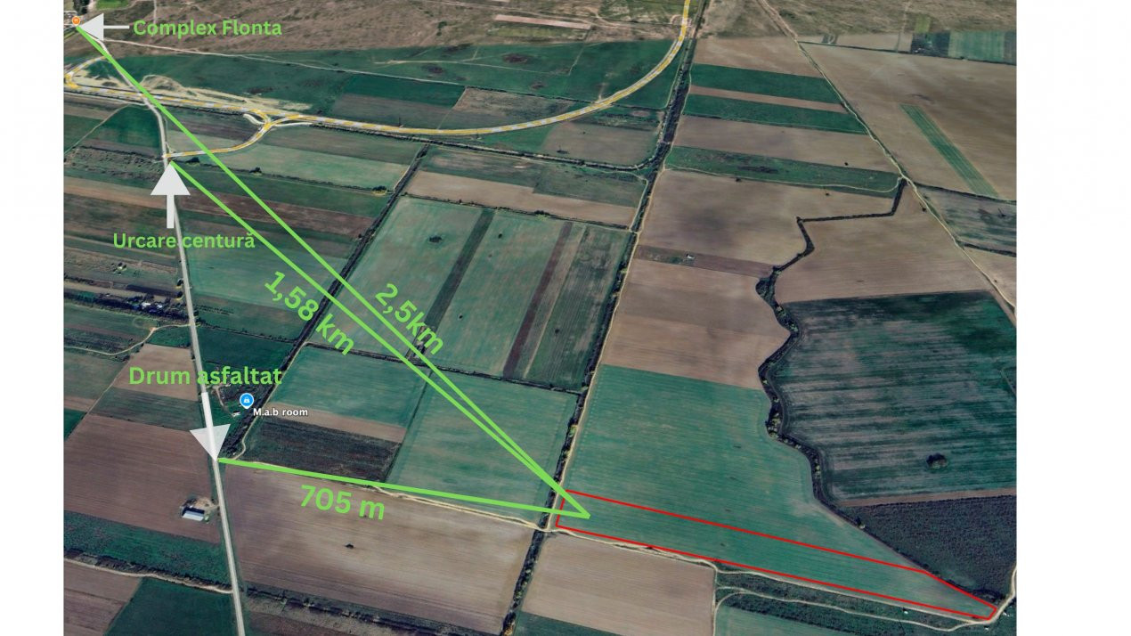 Teren extravilan arabil 50.890mp - aproape de centura Timisoara Sud 2, foxfort.ro