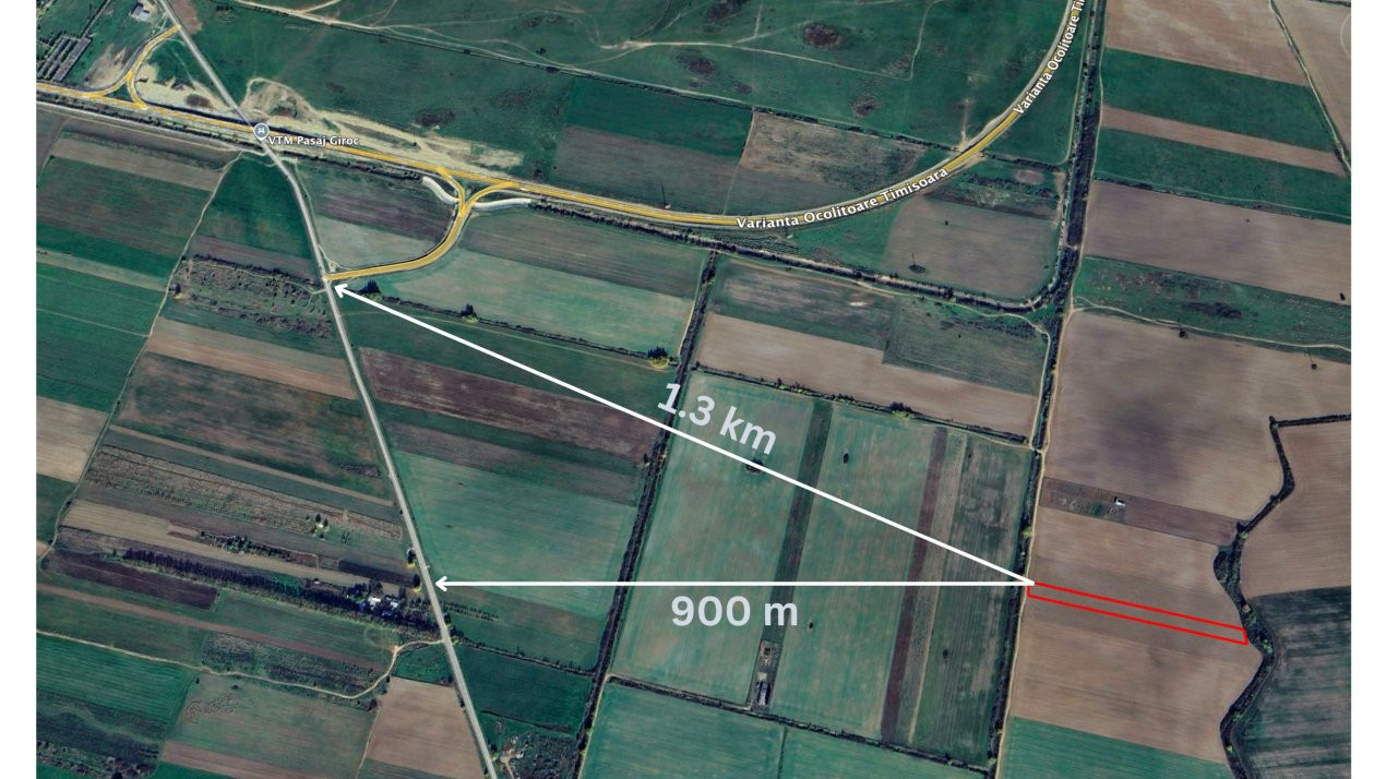 Teren extravilan arabil 4.803 mp - aproape de centura Timisoara Sud 2, foxfort.ro