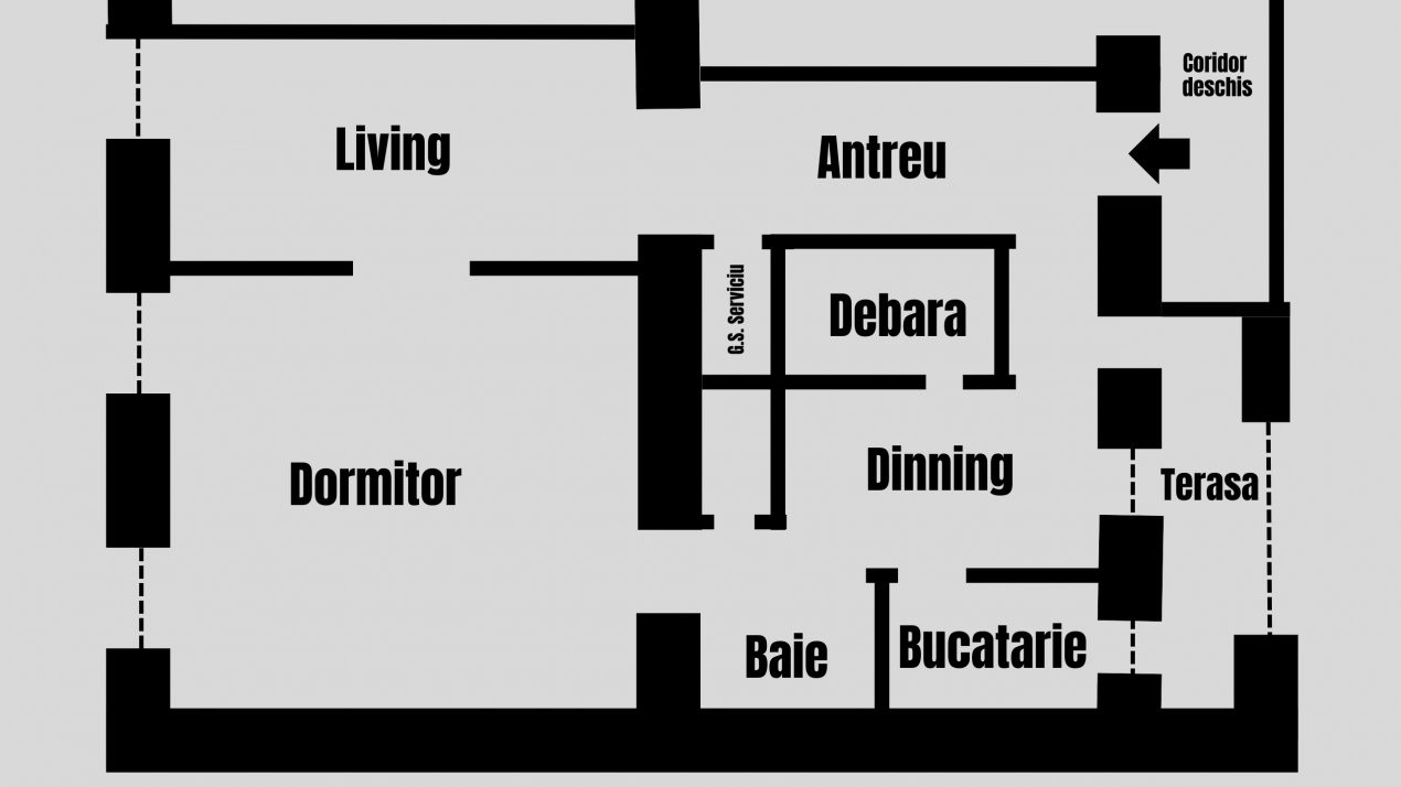 Apartament 2 camere 93 mp totali - terasa si balcon, zona Piata Victoriei 7, foxfort.ro