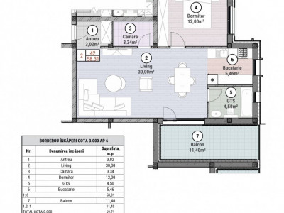 COMISION 0% Apartament cu 2 camere de 53 mp - Mosnita - Oportunitate imagine mica 9, foxfort.ro