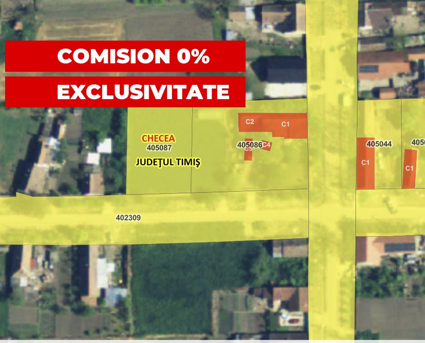 COMISION 0% Teren intravilan constructii, Checea - 1000 mp, asfalt, utilitati 1, foxfort.ro