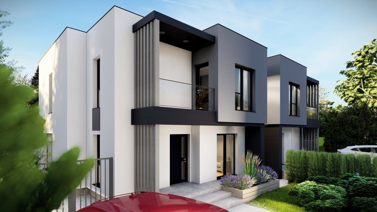 Duplex individual 5 camere, Sacalaz - Arhitectura contemporana 4, foxfort.ro