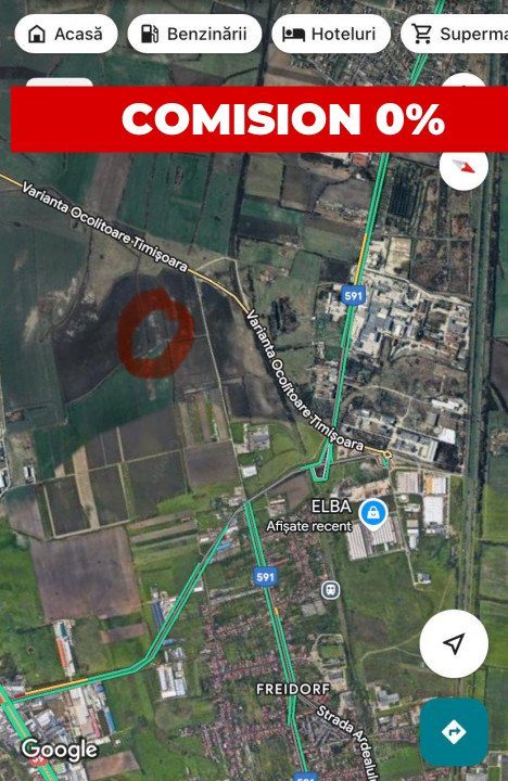 COMISION 0% Teren 7656 mp, extravilan agricol, zona Freidorf 1, foxfort.ro