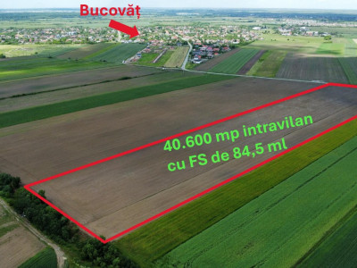 COMISION 0% Teren intravilan 40.600 mp cu front de 84,5 ml, zona Bucovat