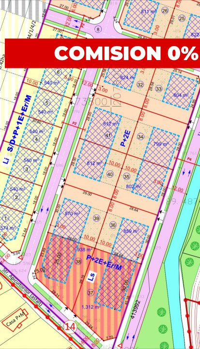 COMISION 0% Teren intravilan 812 mp, ideal bloc P+2+M, utilitati si PUZ aprobat 1, foxfort.ro
