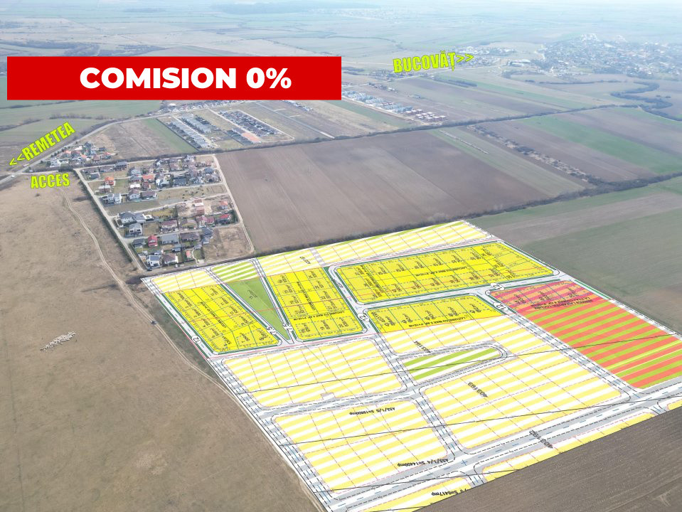 COMISION 0% Parcele Teren cu utilitati, front 18ml – Bucovat 1, foxfort.ro