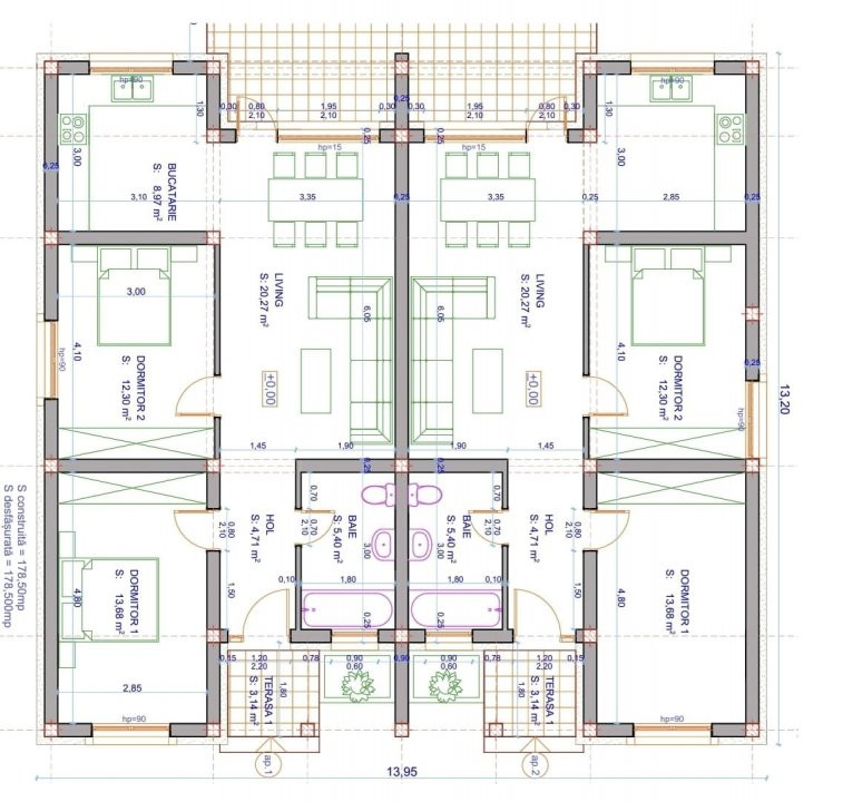 Duplex Mosnita cu 3 camere si teren de 300 mp - zona Noul Lidl 3, foxfort.ro