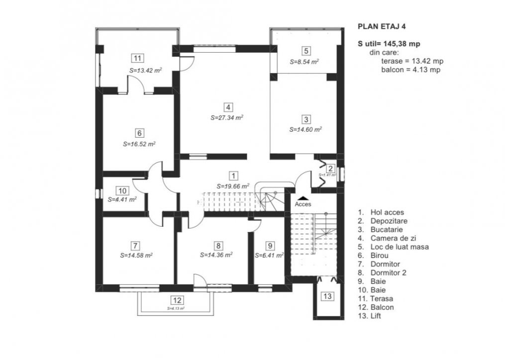 Penthouse pe 2 nivele, zona Complex Studentesc 10, foxfort.ro