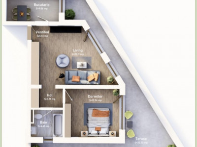 COMISION 0% Apartament cu 2 camere, terasa de 30 mp, bloc nou, zona Mehala
