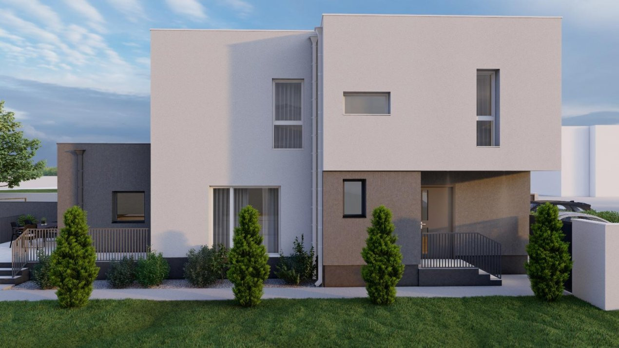 Duplex cu 3 camere si teren de 247 mp de vanzare in localitatea Sacalaz 2, foxfort.ro