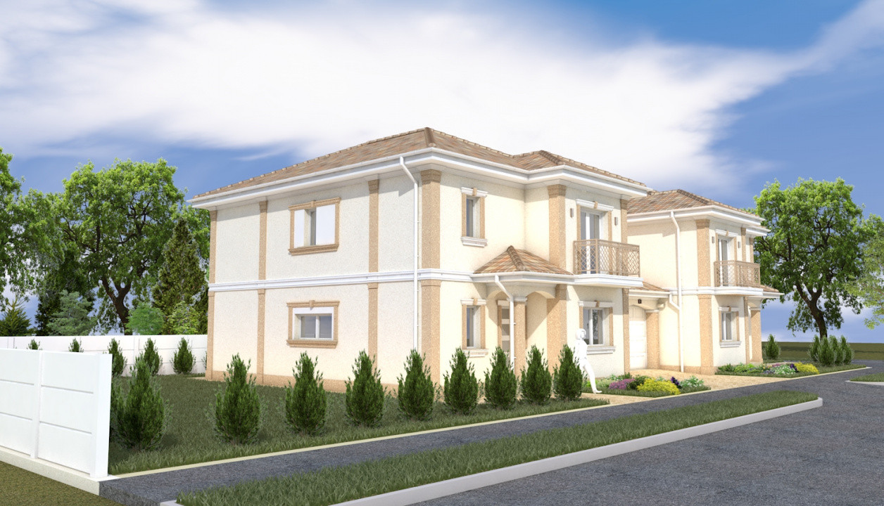 Duplex 5 camere 132 mp utili, despartit prin garaj Mosnita Noua 5, foxfort.ro