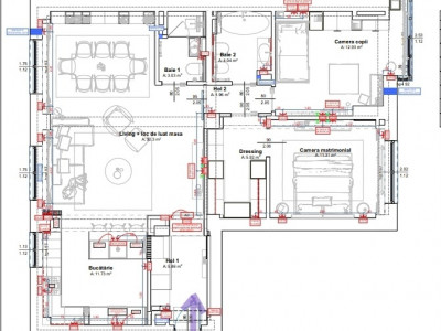 Apartament Premium 4 camere transformat in 3 camere 121 mp, Complet Utilat Smart imagine mica 12, foxfort.ro