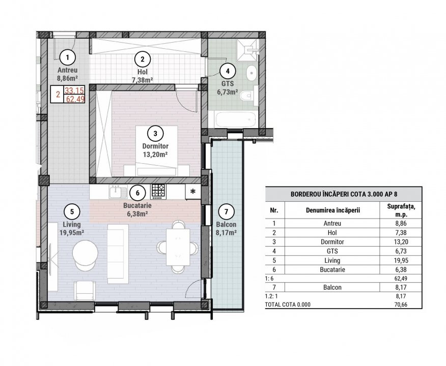 COMISION 0% Apartament cu 2 camere de 62,49 mp - Mosnita - Oportunitate 3, foxfort.ro