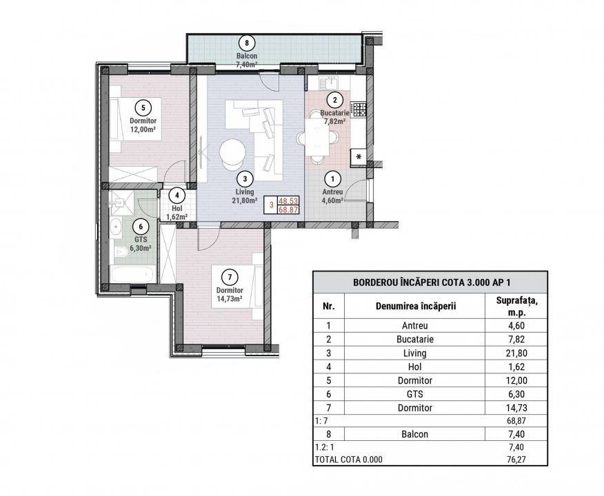 COMISION 0% Apartament cu 3 camere de 68,87 mp - Mosnita - Oportunitate 4, foxfort.ro