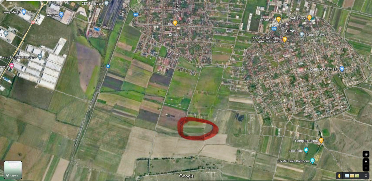 Teren extravilan 18.400 mp, 2 fronturi stradale, zona Chisoda 2, foxfort.ro