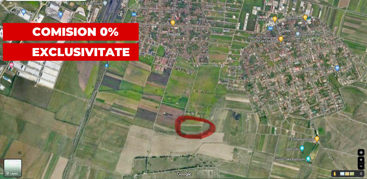 Teren extravilan 18.400 mp, 2 fronturi stradale, zona Chisoda 2, foxfort.ro