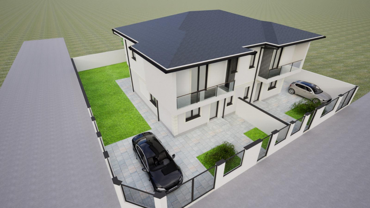 Duplex cu 3 camere de 105 mp utili, 2 fronturi - zona Mosnita Noua 6, foxfort.ro
