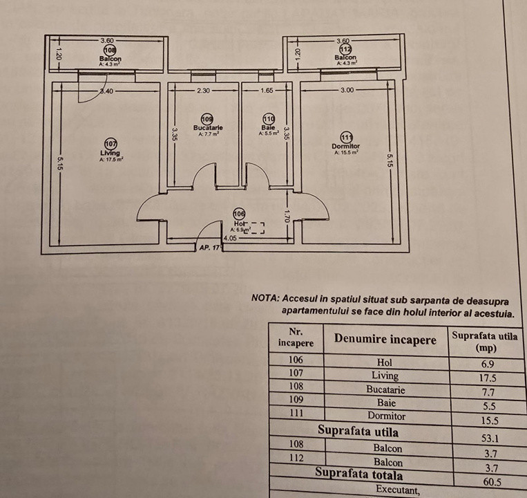 Apartament cu 2 camere de vanzare in Giroc 11, foxfort.ro