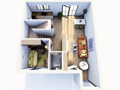 Duplex de vanzare cu 4 camere, Parter + 1 Etaj - Giarmata imagine mica 9, foxfort.ro