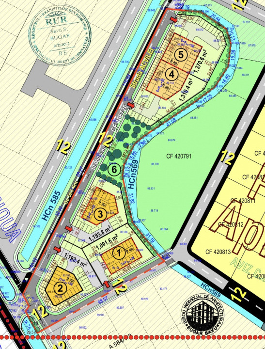 Parcele teren de vanzare, pentru blocuri 9 Ap, P+3E - Mosnita Noua  1, foxfort.ro