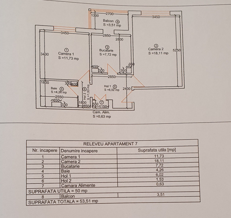 Apartament cu 2 camere decomandat, etaj 1, zona Girocului 7, foxfort.ro