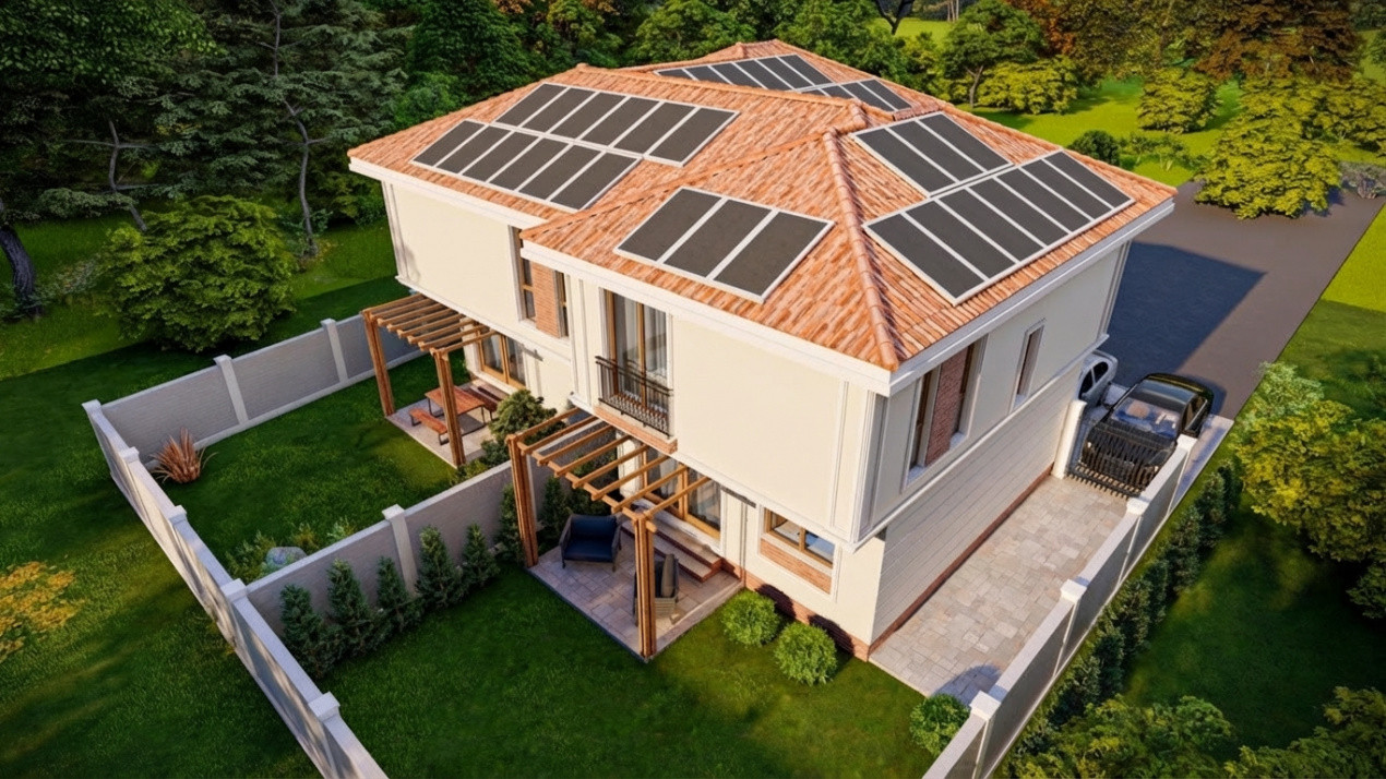 Proiect modern in stil mediteranean cu 4 camere - Giroc 2, foxfort.ro