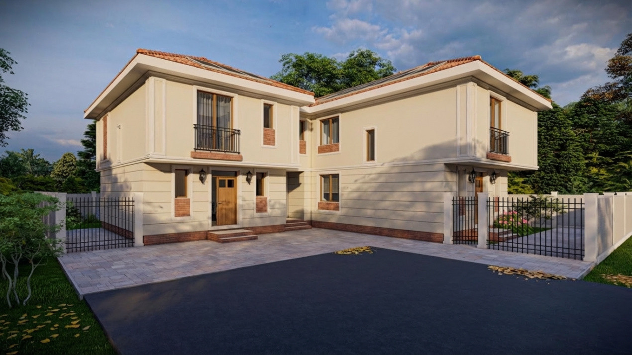 Proiect modern in stil mediteranean cu 4 camere - Giroc 4, foxfort.ro